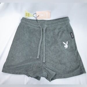 🅽🅴🆆 𝐏𝐋𝐀𝐘𝐁𝐎𝐘 lounge towel short in gray, size 4